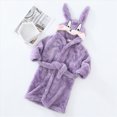 thumbnail image 2 of TOWED22 Boys Girls Robe Fleece Hooded Soft Toddler Bathrobe Cute Boys Bathrobe Fuzzy Plush Robes for Kids, 2 of 5