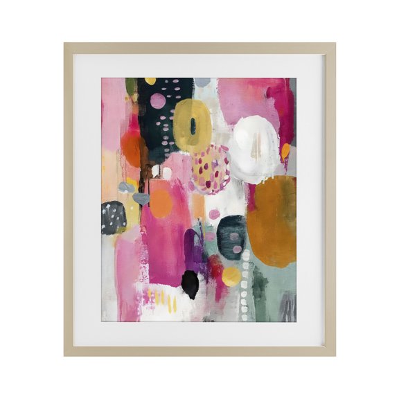 Stupell Industries Abstract Blooms Cascade Birch Framed Print Under Glass, design by Riley B