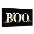 thumbnail image 2 of Starry Night "Boo" Spider Web Canvas Halloween Wall Art - 8" x 16" - Black and White, 2 of 2