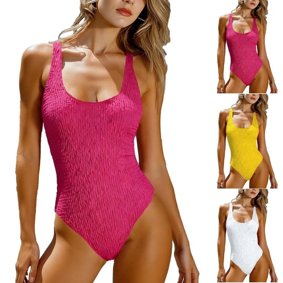 FRSASU Women's Swimwear Solid Color Slimming Underwire Bra Tummy Control One Piece Swimsuit Women Yellow