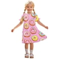 thumbnail image 1 of Zpanxa Robes d'Été pour Filles Décontractées à Manches Courtes Col Rond Imprimé Robe en Polyester Spandex Rouge Melon D\'eau 5 Ans, 1 of 7