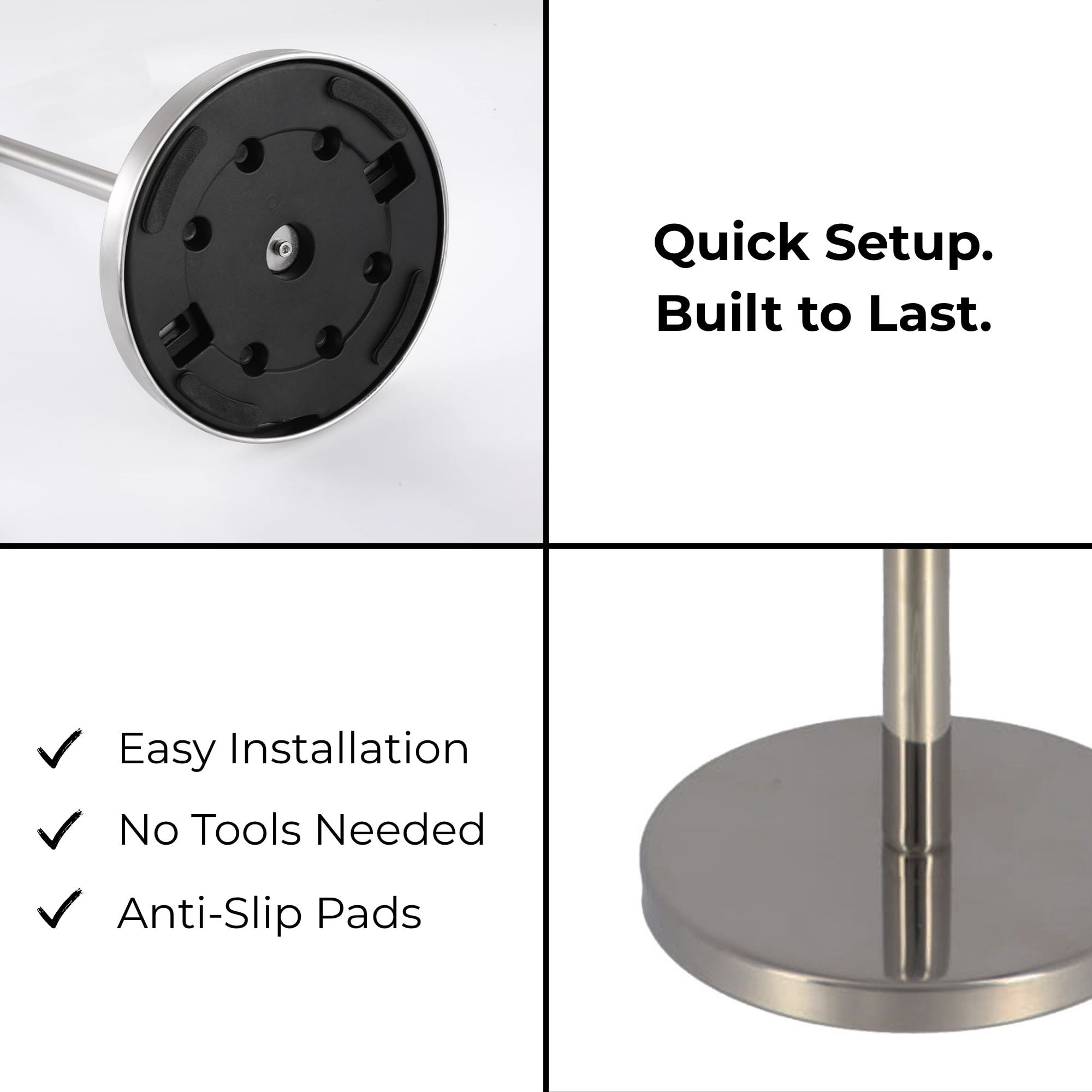 Silver Toilet Paper Holder Stand