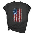 thumbnail image 4 of Tops for Women Plus Size Independence Day Short Sleeved Round Neck Printed T-shirt Black XL, 4 of 4