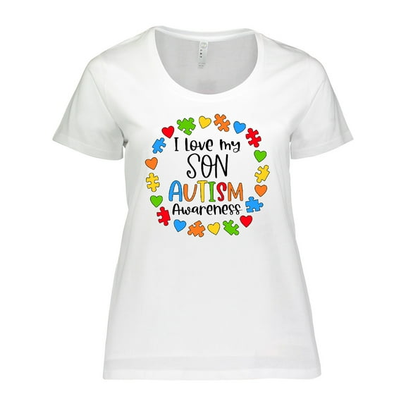 Inktastic I Love My Son Autism Awareness Women's Plus Size T-Shirt