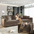 thumbnail image 6 of 102.4'' Oversized Corduroy Couch, Modular Sectional Sofa with Ottoman, Upholstered 4 Deep Seat L Shape Sofa, Convertible Cloud Couches with Chaise Lounge for Living Room, Apartment, Camel, 6 of 11