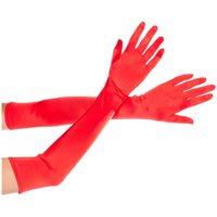 Extra Long Satin Gloves Adult Costume Accessory Black