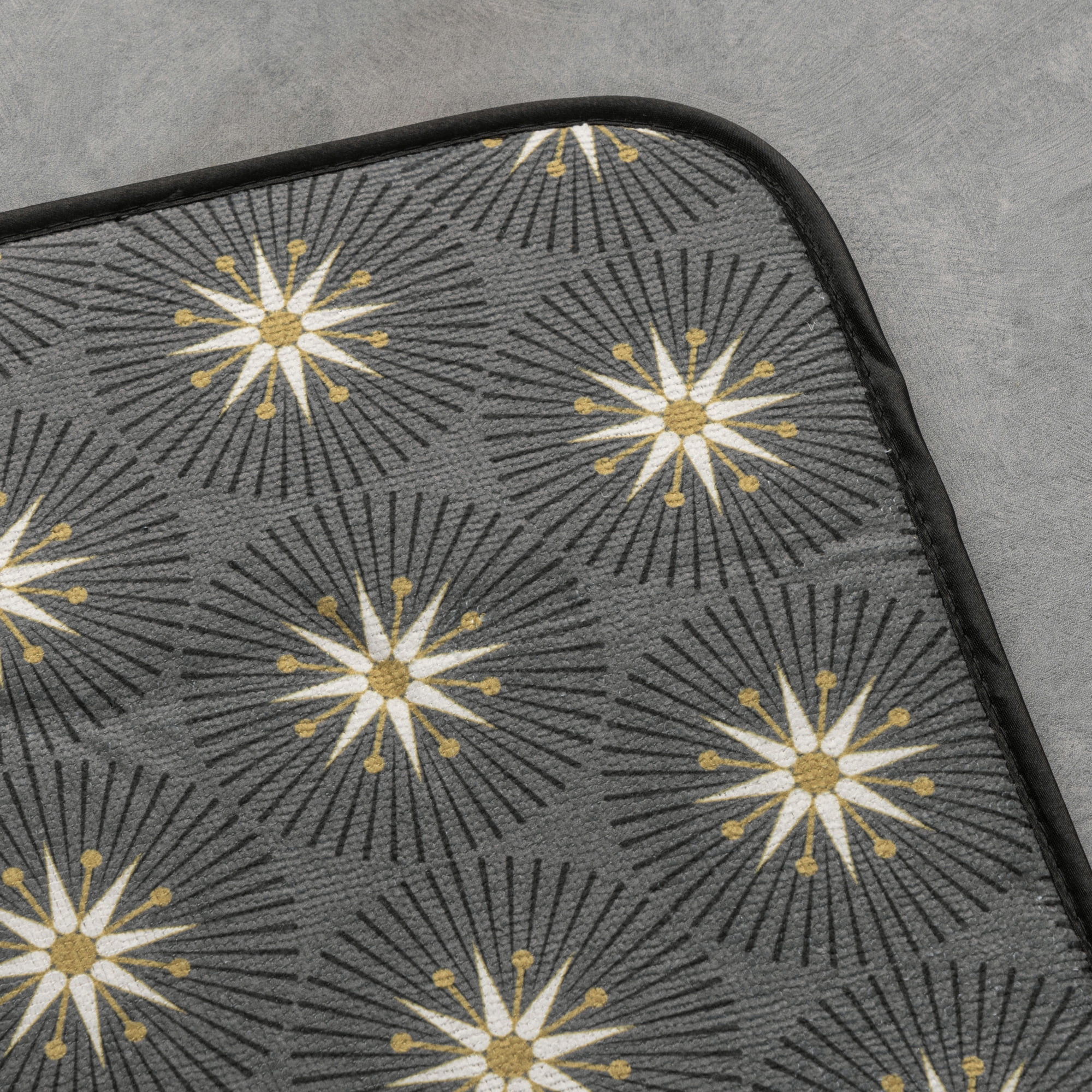 Thyme & Table Starburst Dish Drying Mat, Gray & Gold, 18x24 inches