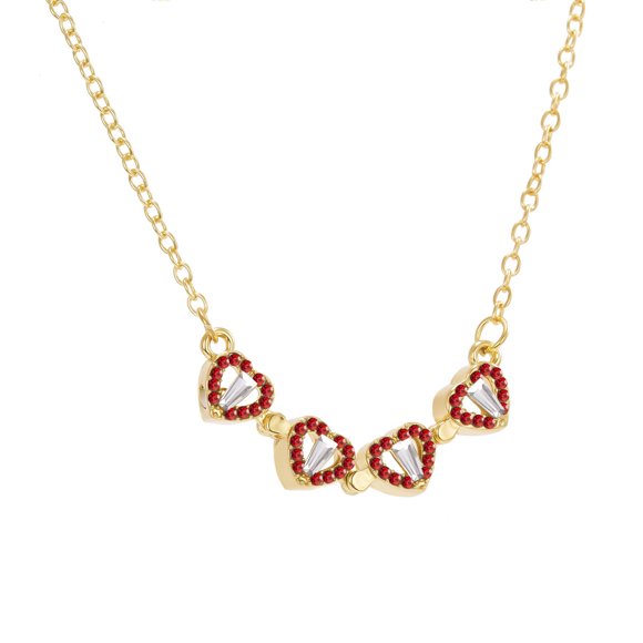 Unique Love Heart-shaped Folding Two-wear Necklace Flower Necklace Clavicle Chain