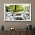 thumbnail image 2 of wall26 Canvas Print Wall Art Window View to Flowing Forest Waterfall Nature Wilderness Photography Realism Rustic Landscape Colorful Multicolor Ultra for Living Room, Bedroom, Office - 24"x36&qu, 2 of 5