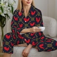 thumbnail image 6 of Uemuo Red Rooster Pattern Womens Pajama Sets,PJ Set for Women,Pajamas for Women Logo,Long Sleeve Pajama Set for Women,Soft Long Sleeve Top With Pants-, 6 of 9