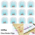 thumbnail image 1 of Lksixu 12 Pcs Clear Binder Paper Clips, Small Plastic Paper Clamps, Multi-Functional File Organizing Clips, Reusable Snack Bag Sealing Clips Colorful Spring Clips Office Supplies, Blue, 1 of 9