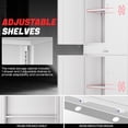 thumbnail image 4 of DNA Motoring 73" White Lockable Metal Storage Cabinets w/ Drawer&Adjustable Shelves& Wheels, 4 of 7
