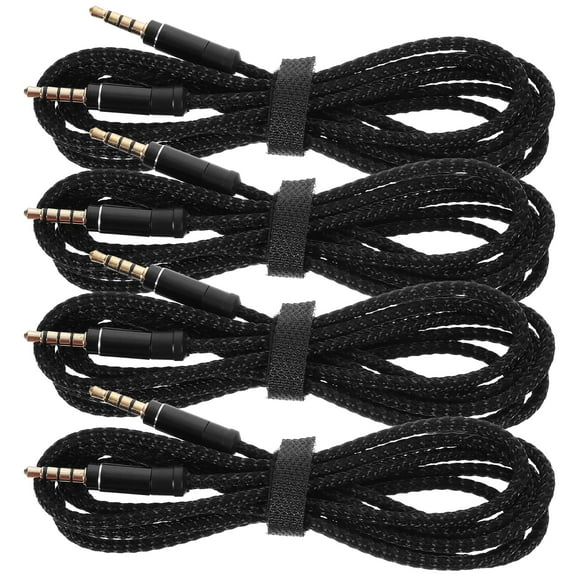 4pcs Professional Audio Cable 3.5mm Male to Male Nylon Auxiliary Cable