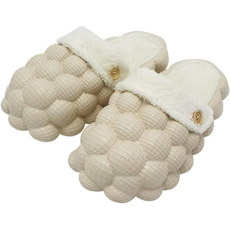 

Massage Bubble Cotton Slippers for Women Men Fun Lychee Anti-Slip Cotton Slippers Gym Slippers Bedroom Slippers Soft Pillow Decompression Cotton Slippers Home Outdoor Couple Cotton Slippers