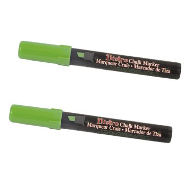 Marvy Uchida Bistro Chalk Markers – Fluorescent Green Broad Point (Pack Of 6), Opaque & Erasable For Chalkboards & Windows