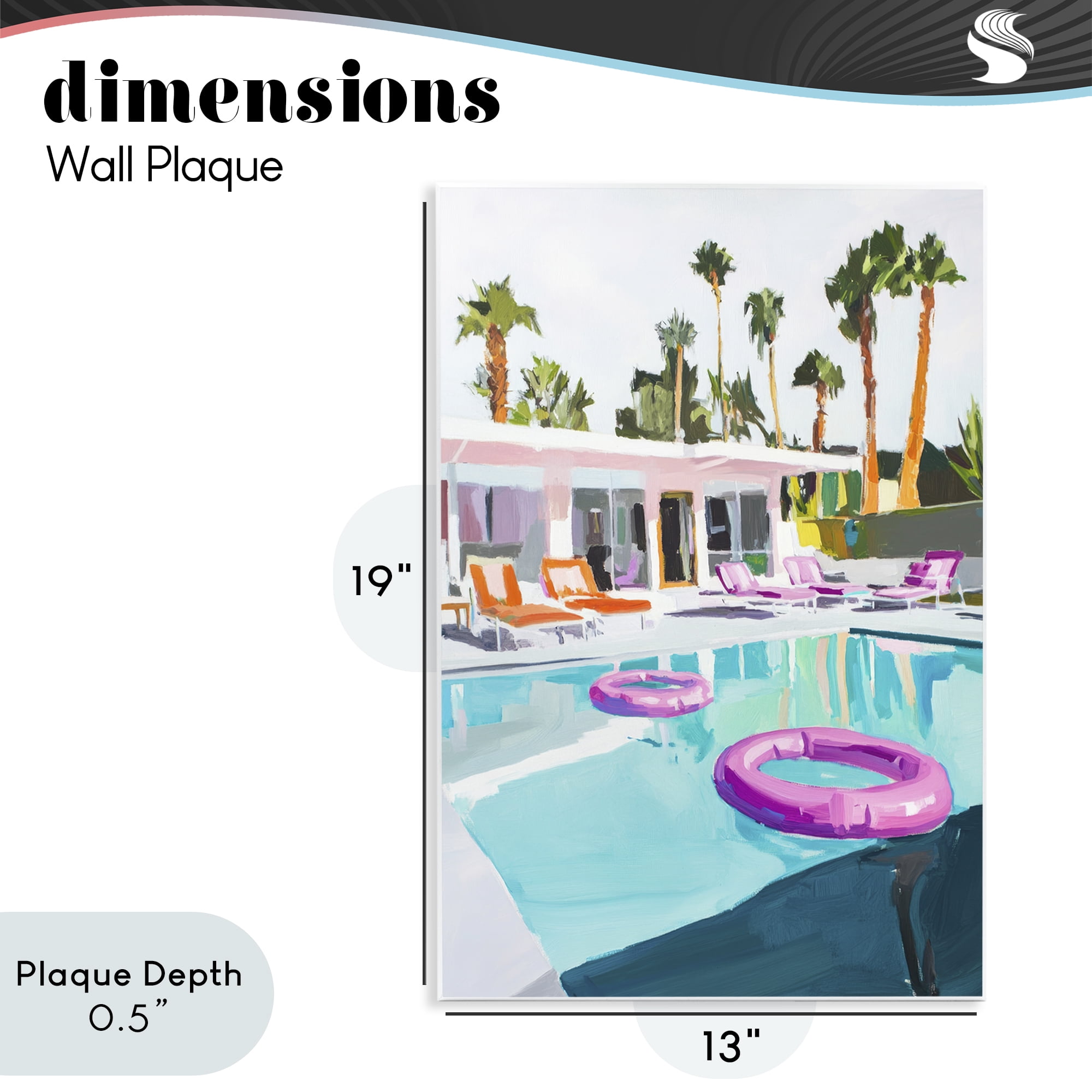 Stupell Industries Palm Springs Poolside Impression Wall Plaque Art, design by Sisi and Seb