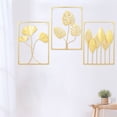 thumbnail image 4 of 3 PCS 24" Metal Wall Art Hanging Sculpture Gold Leaf Home Garden Decor Wall Art Ornament, 4 of 14