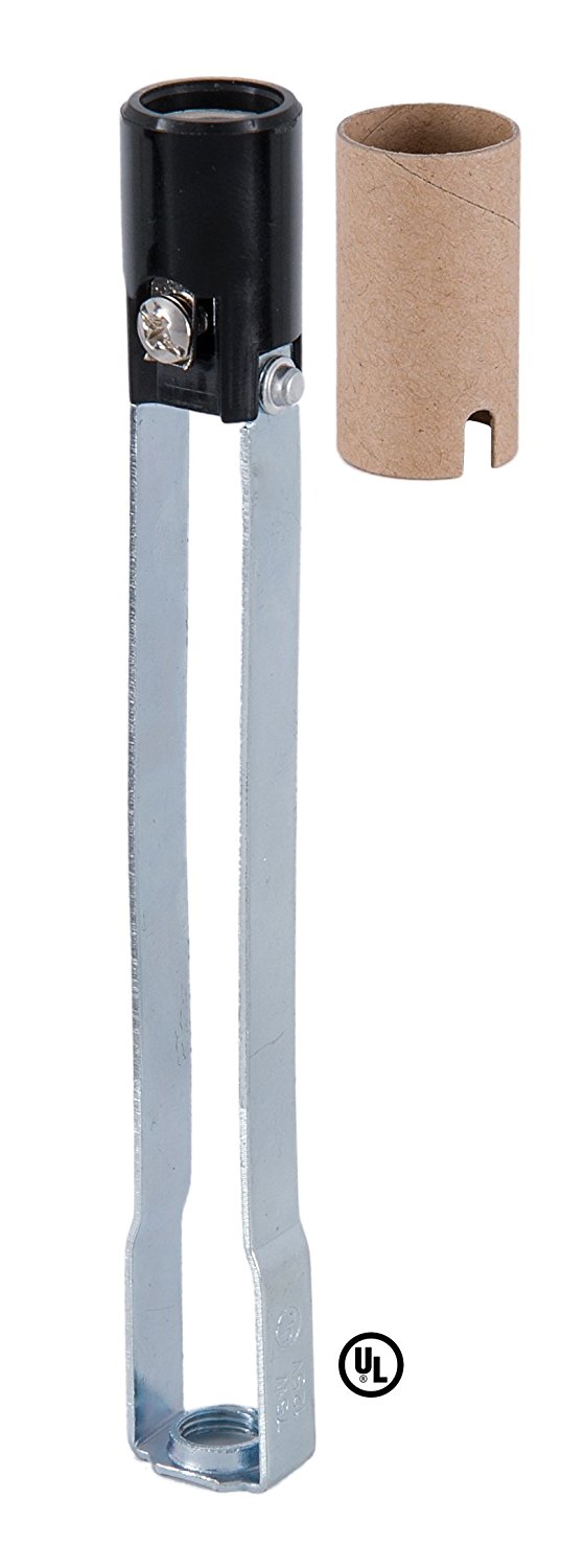 E12, Keyless candelabra socket with 1/8F base, 6" height, E12, Keyless