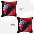 thumbnail image 3 of Haiem Closeup Red Flamingo Portrait Print Velvet Soft Solid Decorative Square Throw Pillow Covers Set with Elegant Piping Christmas Cushion Case for Sofa Bedroom Car-18"x18", 3 of 8