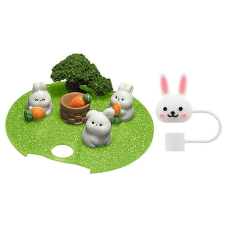 

New Fall Decor 2024 Cute Cartoon Animal Decoration Accessory For Cup Lid Bunny Ornament DIY Lids Tag Tumbler Lid Topper For Bottle