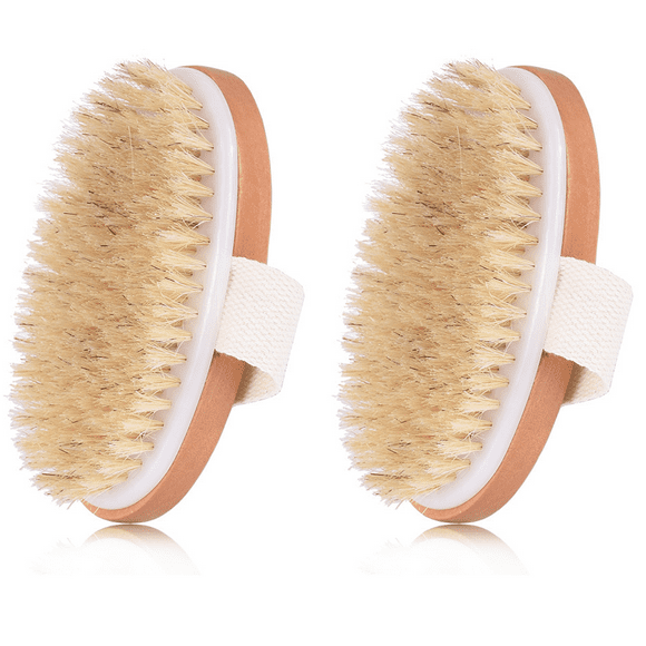Dry brush body brush, soft and firm natural bristles, body exfoliating scrub brush, dry brush body brush for massage