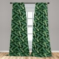 thumbnail image 4 of Ambesonne Banana Leaf Curtains, Jungle Exotic Leaves, Pair of 28"x84", Emerald Pale Green, 4 of 4