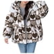 thumbnail image 2 of Puntoco Mujeres Con Capucha Cremalleras Estampado Suelto Manga Larga Bombardero Cálido Blusa Abrigo Chaquetas Liquidación Puntoco Puntoco-1506, 2 of 6