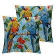 thumbnail image 2 of COMIO Couch Pillow Covers,Farmhouse Pillow Covers, 2Pcs,Birds Tropical Leaf Parrot White, 2 of 6