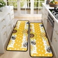 thumbnail image 4 of Kitchen Rugs Sets Of 2,Yellow Dot Sunflower Bee Pattern Anti Fatigue Kitchen Mat Rugs Non Slip Washable,Decorative Kitchen Floor Mats for Kitchen,Sink,Laundry,17"x47"+17"x47", 4 of 5