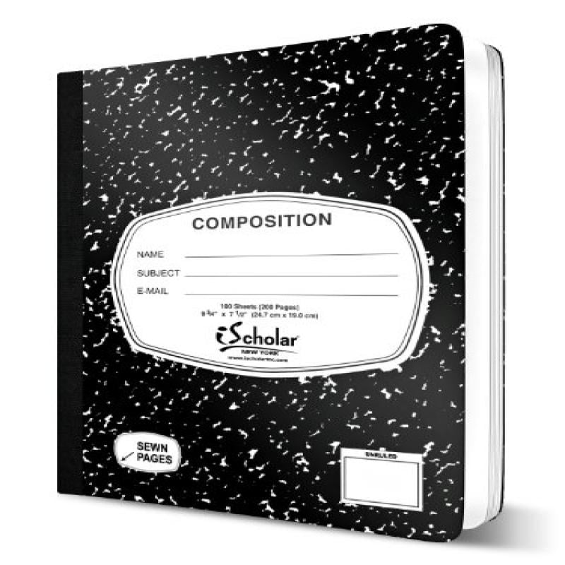 iScholar Composition Book, 100 Sheets, Unruled, 100 Sheets, 9.75 x 7.5