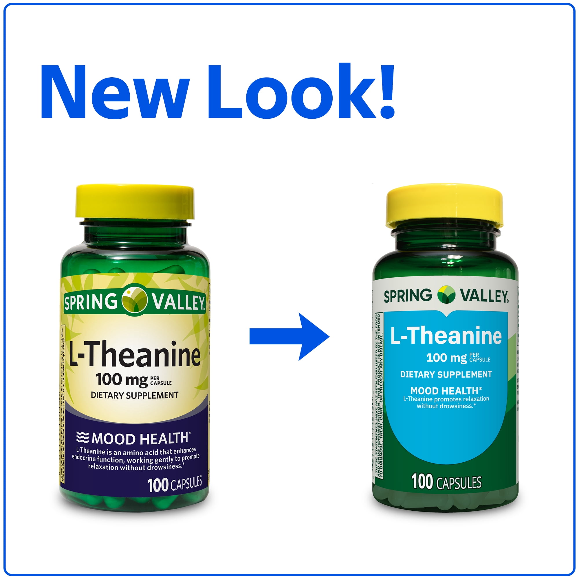 Spring Valley L-Theanine Dietary Supplement Capsules for Mood Support, 100 mg, 100 Count