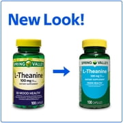 (3 pack) Spring Valley L-Theanine Dietary Supplement Capsules for Mood Support, 100 mg, 100 Count