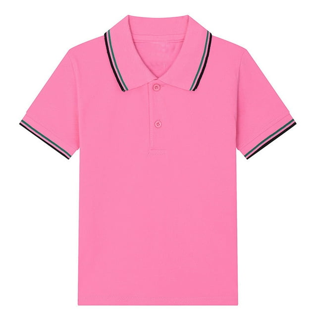 Polos pour Garçons Col Uni Chemise Rugby Chemise Garçon Manches Courtes Chemise 12-13 Ans Mode Garçons