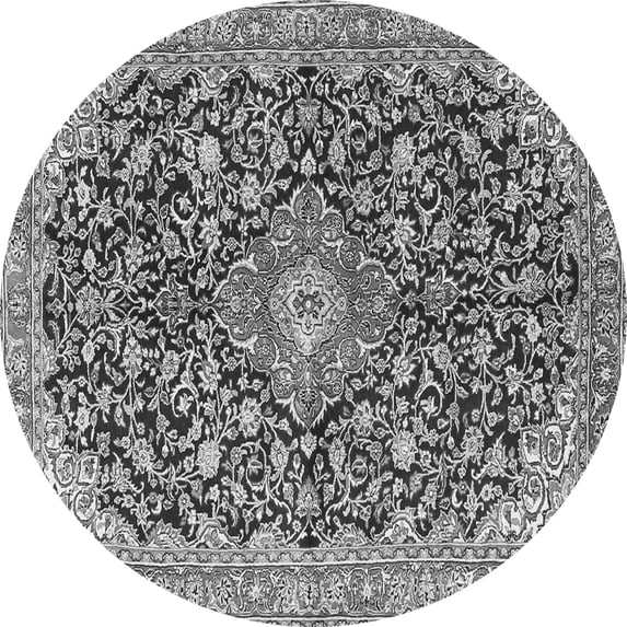 Ahgly Company Indoor Round Medallion Gray Traditional Area Rugs, 3' Round