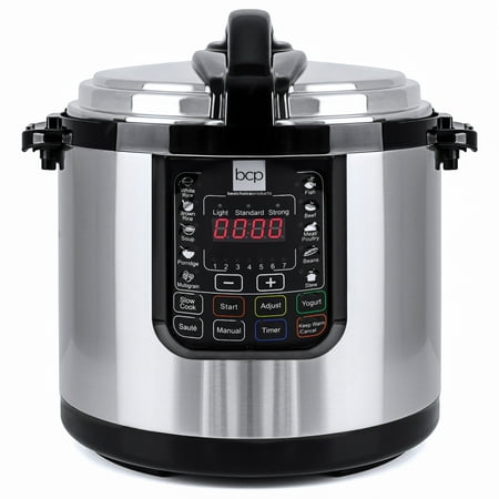 Best Choice Products 10L 1000W Multifunctional Stainless Steel Non-Stick Electric Pressure Cooker with LED Display Screen, 10 Settings, 3 Modes,