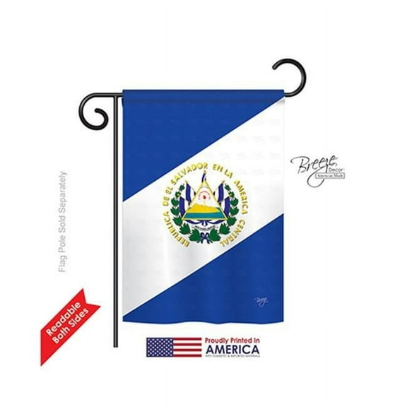Breeze Decor 58151 El Salvador 2-Sided Impression Garden Flag - 13 x 18.5 in.