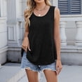 thumbnail image 3 of Mittory Ribbed Tank Tops for Women Solid Color Loose Crew Neck Tunic Blouse Sleeveless Dressy Casual Flowy Summer T-Shirt, 3 of 7