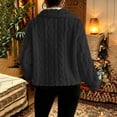 thumbnail image 4 of uublik Fleece Jacket Women Black Open Front Long Cardigan Coat Warm Winter Outwear Jackets, 4 of 6