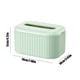 thumbnail image 3 of Organizador de Pañuelos con Cajón | Servilletero de Plástico con Compartimento para Control Remoto | Diseño Antideslizante y Anticaídas | Estuche Compacto para Pañuelos En Blanco y Verde para Sala de, 3 of 6