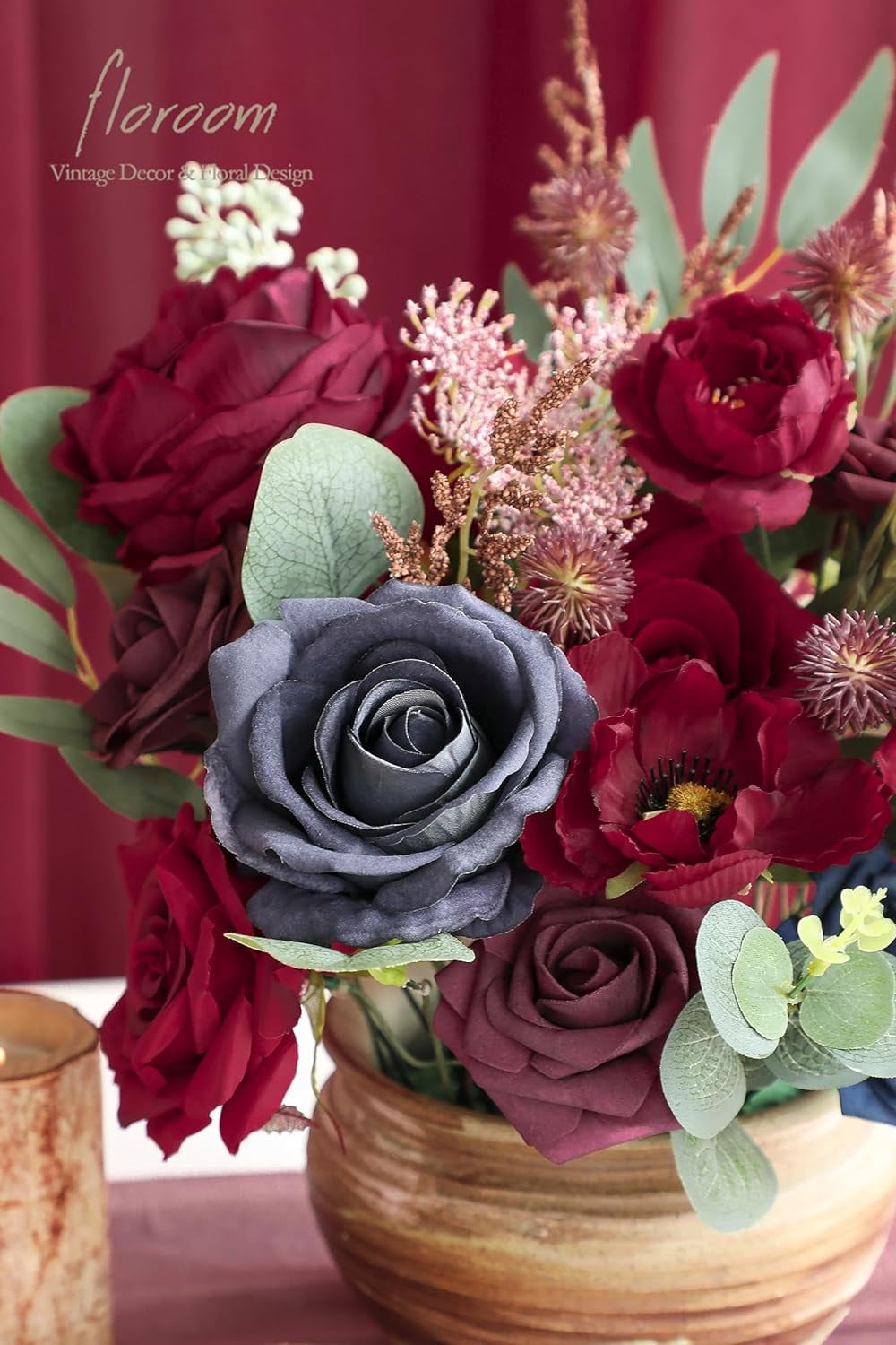 Dusty Rose Cream Artificial Flowers Fake Roses Peonies and Greenery Combo Box Set for DIY Wedding Bouquets Bridal Shower Centerpieces Floral Arrangements Party Tables Home Decorations