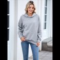 thumbnail image 4 of Sudadera con Capucha para Mujer, Informal, de Larga, Holgada, con Bolsillo. Gris M, 4 of 9