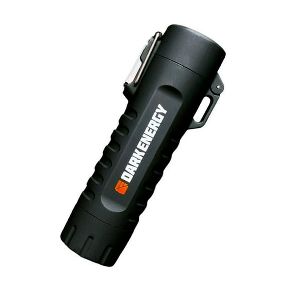 Dark Energy Dual Arc Waterproof, Windproof, Rechargeable Plasma Lighter with Built-In 120 Lumen Flashlight and Strobe (Black)