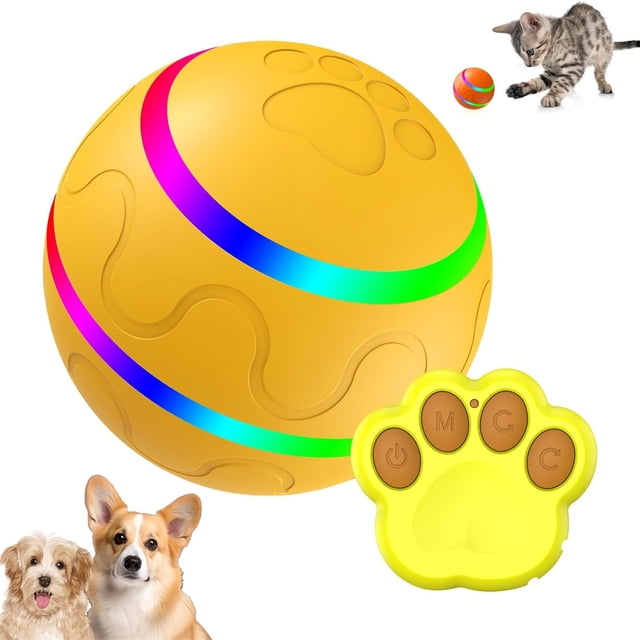 SIfdSeng Interactive Dog Toys Active Dog with Remote Control Automatic Rolling Bouncing Dog with Light Fun and Gift Interactive Dog Toys Teething Toys Puppy Toys Small Dogs