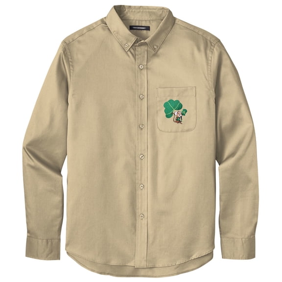 Men's IRISH MOUSE PATCH Twill Shirt with Pocket, 4XL Wheat