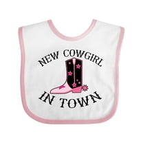 Inktastic New Cowgirl in Town Cow Girl Girls Baby Bib