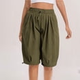 thumbnail image 4 of Sokhug Women's Capri Pants Elastic Waist Drawstring Summer Solid Cropped Balloon Pants with Side Pockets, 4 of 8