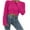 Hot Pink, variant on Aboser Twist Front Sweaters for Women Crop Long Sleeve Jumper Tops Lightweight Soft Crewneck Pullover Slim Fit Cropped Sweater Trendy Outfits Black S