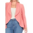 thumbnail image 6 of Women's Plus Size Solid Long Sleeve Waist Length Open Front Office Blazer Jacket, 6 of 7