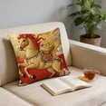 thumbnail image 4 of Uuiauoio Chinese Happy Lunar New Year Spring Festival Throw Pillow Cover, 18 x 18 Inch Year of The Horse Holiday Cushion Case Decoration for Sofa Couch Home Decor, 4 of 6