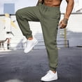 thumbnail image 2 of Dresfit Men's Linen Pants Drawsring Baggy Joggers Elastic Waist Big and Tall Beach Sweatpants Relax Fit Lightweight Straight Leg Golf Trousers with Pockets XL, 2 of 6
